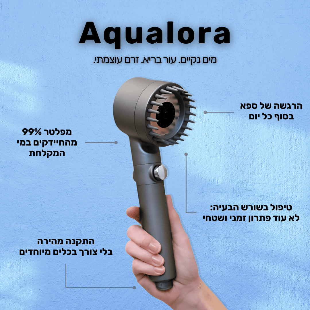 ™Aqualora - ראש מקלחת מסנן עם לחץ מים גבוה